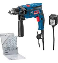 Kit Furadeira Impacto Parafusadeira Bosch Gsb 13 Re 750w Bivolt E 8 Brocas