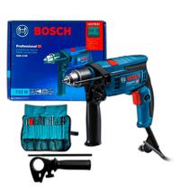 Kit Furadeira Martelete de Impacto Bosch GSB 13 RE Com 23 Acessórios 750W 127V/220V 3800RPM Com Interruptor de Velocidade Profissional