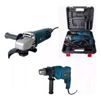 Kit Furadeira Parafus. + Esmerilhadeira Lixade. 1000w Maleta Kit Furadeira Parafus. + Esmerilhadeira Lixade. 1000w Maleta