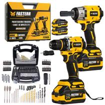 Kit Furadeira Parafusadeira 21V Brushless XR Com Jogo 128 Peças Fasterr
