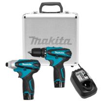 Kit Furadeira Parafusadeira E Parafusadeira De Impacto Lct204 12V Com Carregador Bivolt Makita