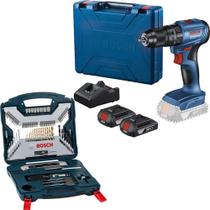 Kit Furadeira Parafusadeira Impacto Gsb 185 Li 2 Bat 100 Pcs Kit Furadeira Parafusadeira Impacto Gsb 185 Li 2 Bat 100 Pcs