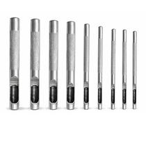 Kit Furadores Couro Borracha 2.5mm a 10mm Aço Profissional