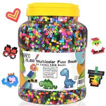 Kit Fuse Beads INSCRAFT 23.000 unidades com 30 cores para crianças