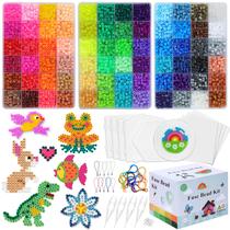 Kit Fuse Beads QUEFE 15000 de 5 mm com prancha e ferramentas para crianças