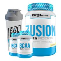 Kit Fusion 900G Baunilha + 2X Bcaa + Coqueteleira -Brnfoods