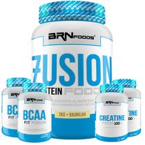 Kit Fusion Protein 2kg + 2x BCAA 100g + 2x Creatina 100g - BRNFOODS