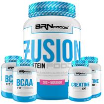 Kit Fusion Protein 2kg + 2x BCAA 100g + 2x Creatina 100g - BRNFOODS
