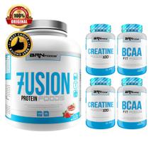 Kit Fusion Protein 2kg + 2x BCAA 100g + 2x Creatina 100g - BRNFOODS