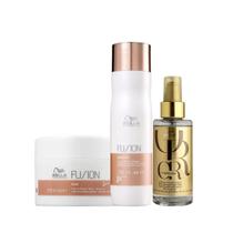 Kit Fusion Shampoo 250ml, Mascara 150ml & Oil Reflections - Wella Kit Fusion Shampoo 250ml, Mascara 150ml & Oil Reflections - Wella