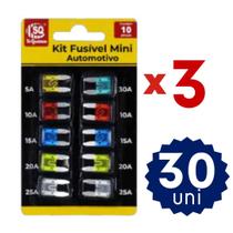 Kit Fusíveis Automotivos Mini 5A 10A 15A 20A 25A 30A Proteção Veicular Completo