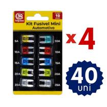 Kit Fusíveis Automotivos Mini 5A 10A 15A 20A 25A 30A Proteção Veicular Completo