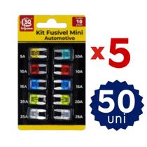 Kit Fusíveis Automotivos Mini 5A 10A 15A 20A 25A 30A Proteção Veicular Completo
