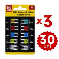 Kit Fusíveis Automotivos Mini 5A 10A 15A 20A 25A 30A Proteção Veicular Completo