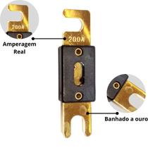 Kit Fusíveis Cartucho Tipo Faca Grande Proteção Bateria Módulo Energia Solar Ouro Fuzivel Technoise - 2 Unidades