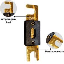 Kit Fusíveis Cartucho Tipo Faca Grande Proteção Bateria Módulo Energia Solar Ouro Fuzivel Technoise - 2 Unidades