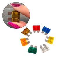 Kit Fusível Lamina 5 7 10 15 20 25 E 30 Amperes 70 Fusíveis