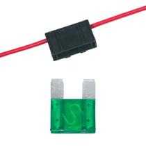 Kit Fusivel Maxi Max Lamina 30A Verde Porta Fusivel com Fio 4mm Reforçado