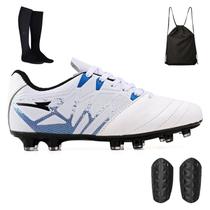 Kit Futebol de Campo Chuteira + Mochila + Meião e Caneleira