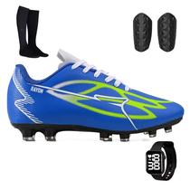 Kit Futebol de TravaChuteira + Meião + Caneleira e Relógio