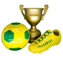 Kit Futebol Decoração Festa Aniversário Copa do Mundo Brasil Troféu Bola Chuteira Kit Futebol Decoração Festa Aniversário Copa do Mundo Brasil Troféu Bola Chuteira