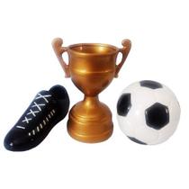 Kit Futebol Decoração Festa Aniversário Troféu Bola Chuteira - Decor Porto