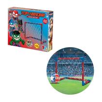 Kit Futebol Infantil Capitão América Com 2 Traves Gol 1 Bola