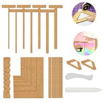 Kit Gabarito Cartonagem Wire-O Esquadros Espatula Vinco Mdf
