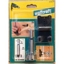 Kit Gabarito de Dobradiças e Broca Forstner 35mm 872800 Wolfcraft Kit Gabarito de Dobradiças e Broca Forstner 35mm 872800 Wolfcraft