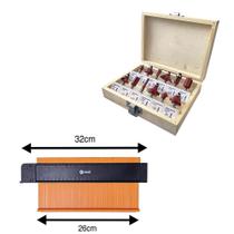 Kit Gabarito dor De Contornos + 12 Fresas Para Tupia Kit Gabarito dor De Contornos + 12 Fresas Para Tupia