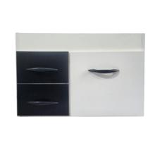 Kit Gabinete 50cm Loreto Posto C/ Gaveta + Espelho Preto Modular Residencial Parede Banheiro Casa Kit Gabinete 50cm Loreto Posto C/ Gaveta + Espelho Preto Modular Residencial Parede Banheiro Casa