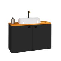 Kit Gabinete Armário Banheiro Madri Com Cuba Cerâmica Tipo Vazo Sanitário - Cores Kit Gabinete Armário Banheiro Madri Com Cuba Cerâmica Tipo Vazo Sanitário - Cores
