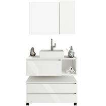 Kit Gabinete Balcão e Espelheira de Banheiro Marina Kit Gabinete Balcão e Espelheira de Banheiro Marina