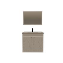 Kit Gabinete Banheiro Com Pia/Cuba + Espelho Bergamo Branco