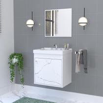 Kit Gabinete Banheiro Em Mdf Com Espelheira - Veneto Kit Gabinete Banheiro Em Mdf Com Espelheira - Veneto