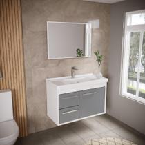 Kit Gabinete Banheiro Em Mdf Espelheira - Potenza Gianduia