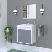 Kit Gabinete Banheiro Em Mdf Espelheira - Veneto Gianduia