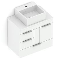 Kit Gabinete Basic com Gaveta e Porta 60x38 com Cuba de Apoio Q6