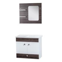 Kit Gabinete com Espelho Pamplona Castanho Corso 64x32x57