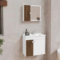 Kit Gabinete De Banheiro Com Cuba Balcão Espelho Pia Branco