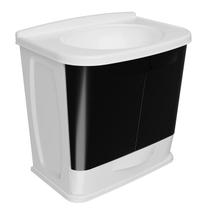 Kit Gabinete e Pia em PVC P/ Banheiro Gabfit Preto Astra Kit Gabinete e Pia em PVC P/ Banheiro Gabfit Preto Astra