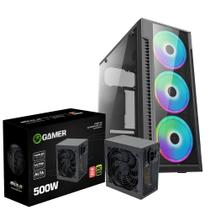 Kit Gabinete Gamer C3147 + Fonte 500w Pfca - BESTPC