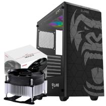 Kit Gabinete Gamer Clanm Mid Tower Suporta Water Cooler e 6 Fans Vidro Temperado + Air Cooler Nótus St Para Intel Tdp 65W - Pcyes