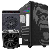 Kit Gabinete Gamer Clanm Zilla Suporta Até 6 Fans e Water Cooler Com Vidro Temperado + Fonte 750W 80 Plus Bronze + Air Cooler Para Intel e AMD Tdp 180W