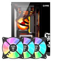 Kit Gabinete Gamer Grodd Suporta Até 5 Fans e Water Cooler Com Vidro Temperado + 3 Unid Cooler Fan Rgb 8 Cores Eurus Kit Gabinete Gamer Grodd Suporta Até 5 Fans e Water Cooler Com Vidro Temperado + 3 Unid Cooler Fan Rgb 8 Cores Eurus