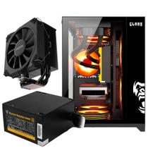 Kit Gabinete Gamer Grodd Suporta Water Cooler Com Vidro Temperado + Fonte Bivolt 650W ATX + Cooler Para Processador Tdp 180W 120X120mm Kit Gabinete Gamer Grodd Suporta Water Cooler Com Vidro Temperado + Fonte Bivolt 650W ATX + Cooler Para Processador Tdp 180W 120X120mm