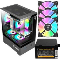 Kit Gabinete Gamer Megalon Clanm Ótima Ventilação Suporta Até 5 Fans Cooler de CPU e Vidro Temperado + Fonte Quantum 650W ATX + 3 Unid Fans Rgb Kit Gabinete Gamer Megalon Clanm Ótima Ventilação Suporta Até 5 Fans Cooler de CPU e Vidro Temperado + Fonte Quantum 650W ATX + 3 Unid Fans Rgb