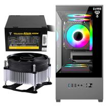 Kit Gabinete Gamer Mid Tower Suporta Water Cooler Com Vidro Temperado + Fonte Atom 400W ATX Bivolt + Cooler de Processador 92mm 65W Kit Gabinete Gamer Mid Tower Suporta Water Cooler Com Vidro Temperado + Fonte Atom 400W ATX Bivolt + Cooler de Processador 92mm 65W