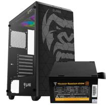Kit Gabinete Gamer Mid Tower Suporta Water Cooler e Até 5 Ventoinhas Com Vidro Temperado + Fonte Quantum 650W ATX Silenciosa Kit Gabinete Gamer Mid Tower Suporta Water Cooler e Até 5 Ventoinhas Com Vidro Temperado + Fonte Quantum 650W ATX Silenciosa