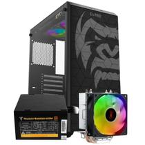 Kit Gabinete Gamer Zilla Clanm Suporta Water Cooler Com Vidro Temperado + Cooler Para Processador 92mm Tdp 100W + Fonte 650W ATX Bivolt